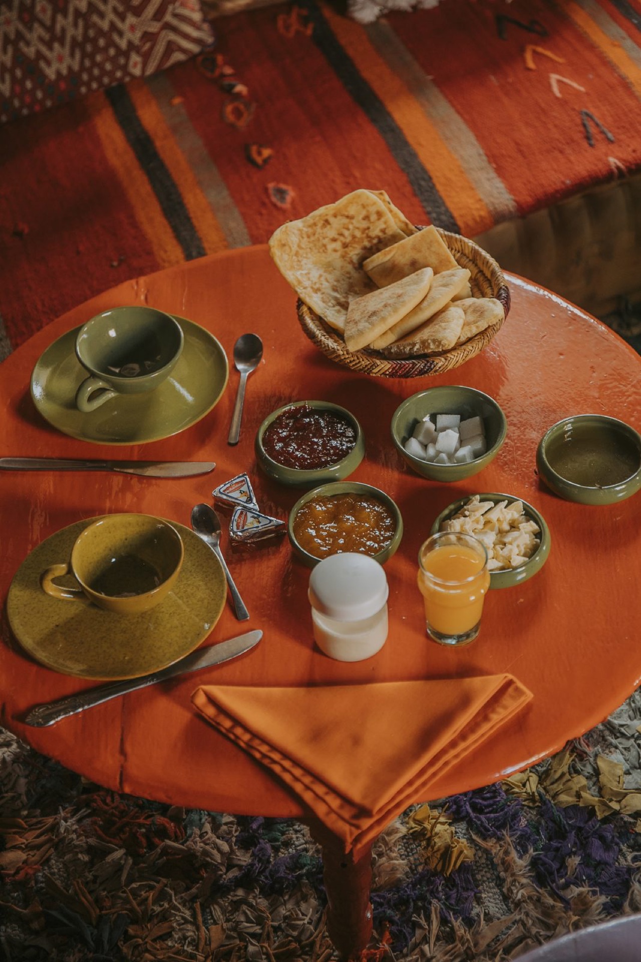 Moroccan breakfast served at Douar Samra