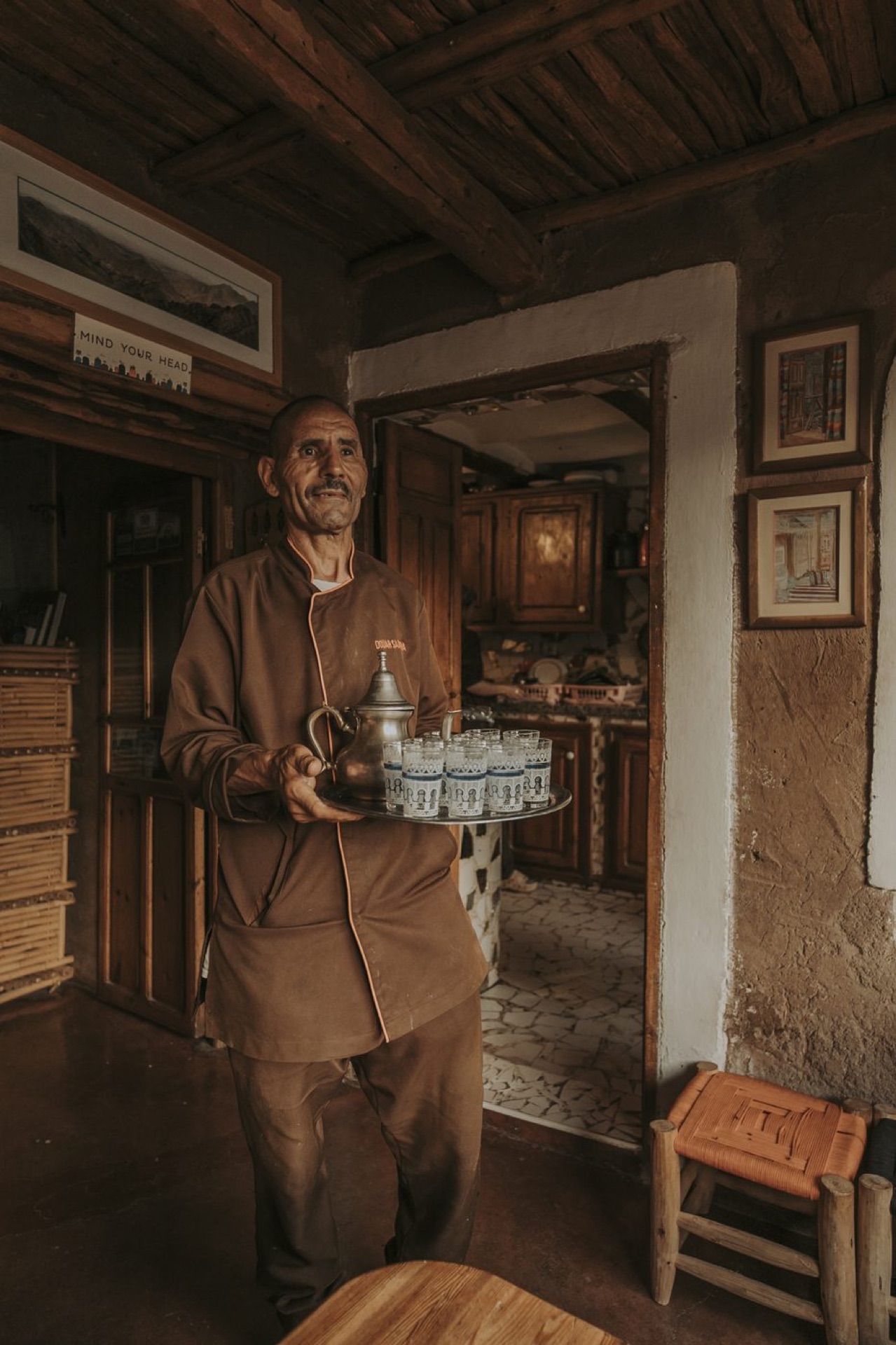 The Douar Samra team welcoming travellers with tea